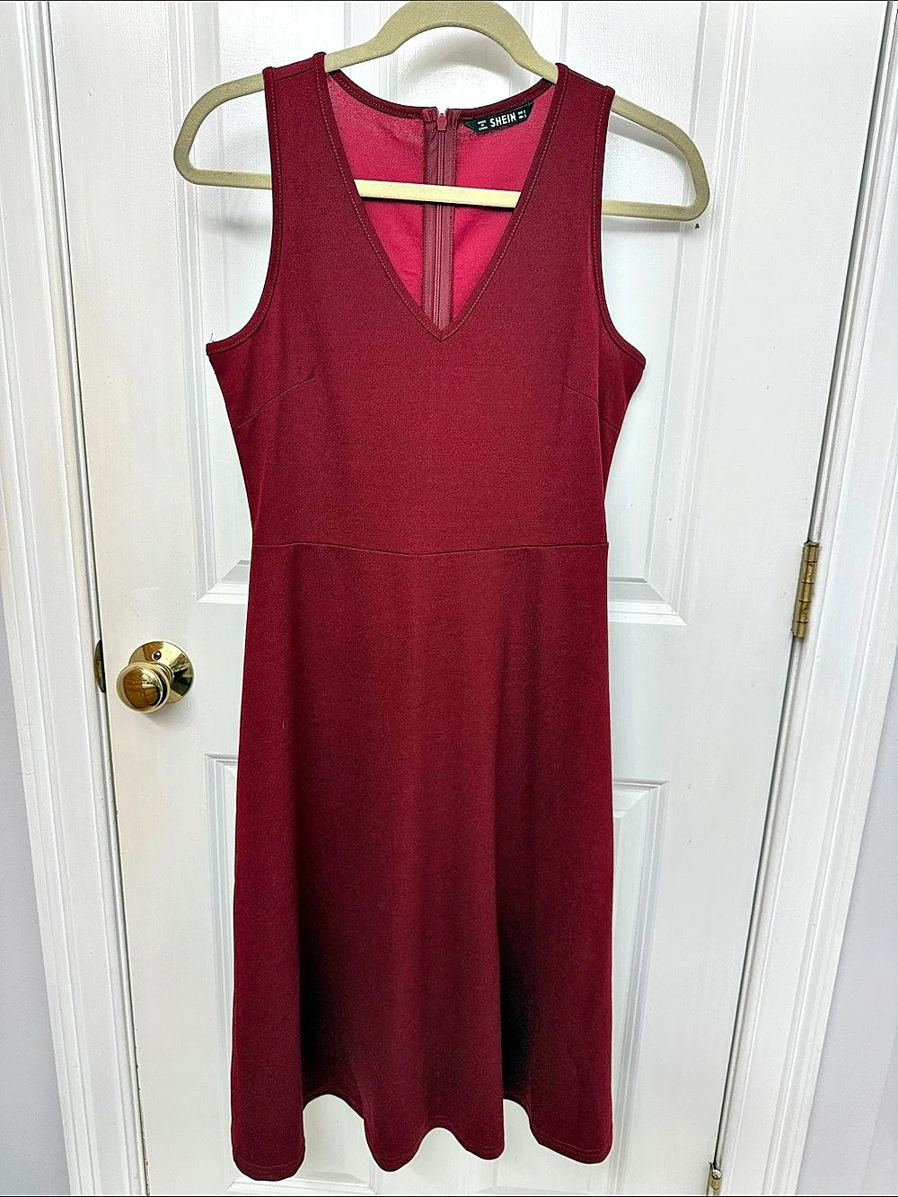 SHEIN Sleeveless Midi Dress in Red Size 5 Like New